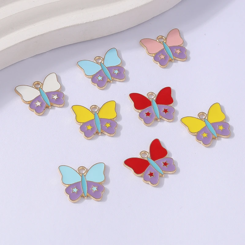 

Duarte 20Pcs/Lot Cute Enamel Animal Butterfly Charms for Jewelry Making Earrings Pendants Necklaces Bracelet DIY Crafts Supplies