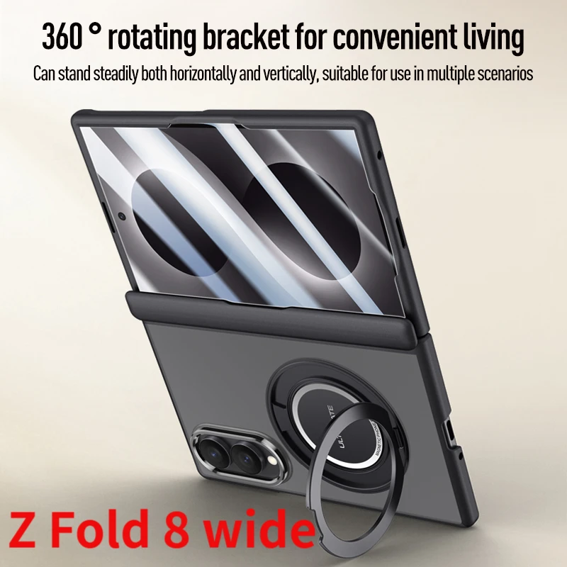 Magnetic Skin-Fee Stand Shell-Film Integrated Shockproof Case For Samsung Z Fold 8 wide with Magsafe Hinge Protection Cover