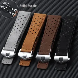 Leather Strap 20mm 22mm 24mm Soft Cowhide Band for Tag Heuer for Carrera Wristband Solid Folding Buckle Replacement Watchbands