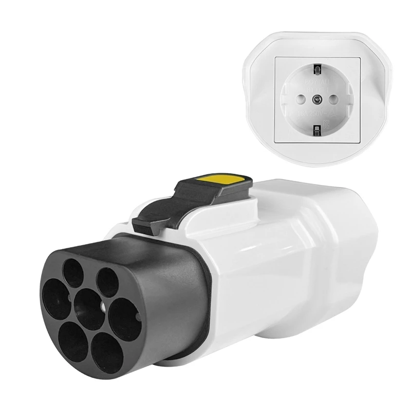 Super Sale EVqiaoyi GBT V2L Discharge Adapter Plug to 16A 220V EU Socket for ZEEKR BYD Li Auto EV GBT Car
