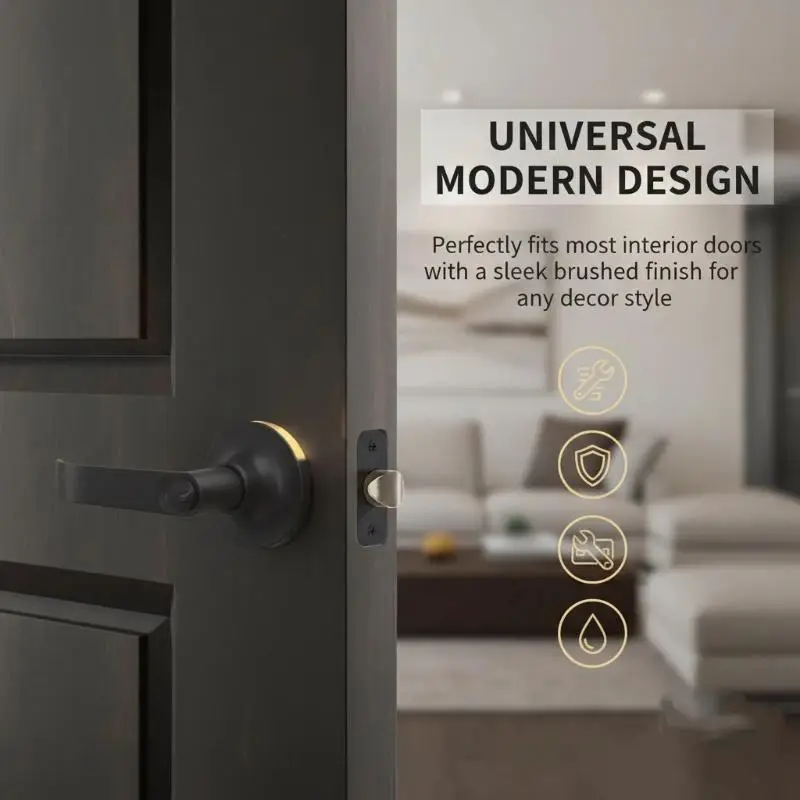 Door Handle Lock Round Entry Security Privacy Sliding Front Doors Entrance Keyed Locks For Bedroom Living Room Household