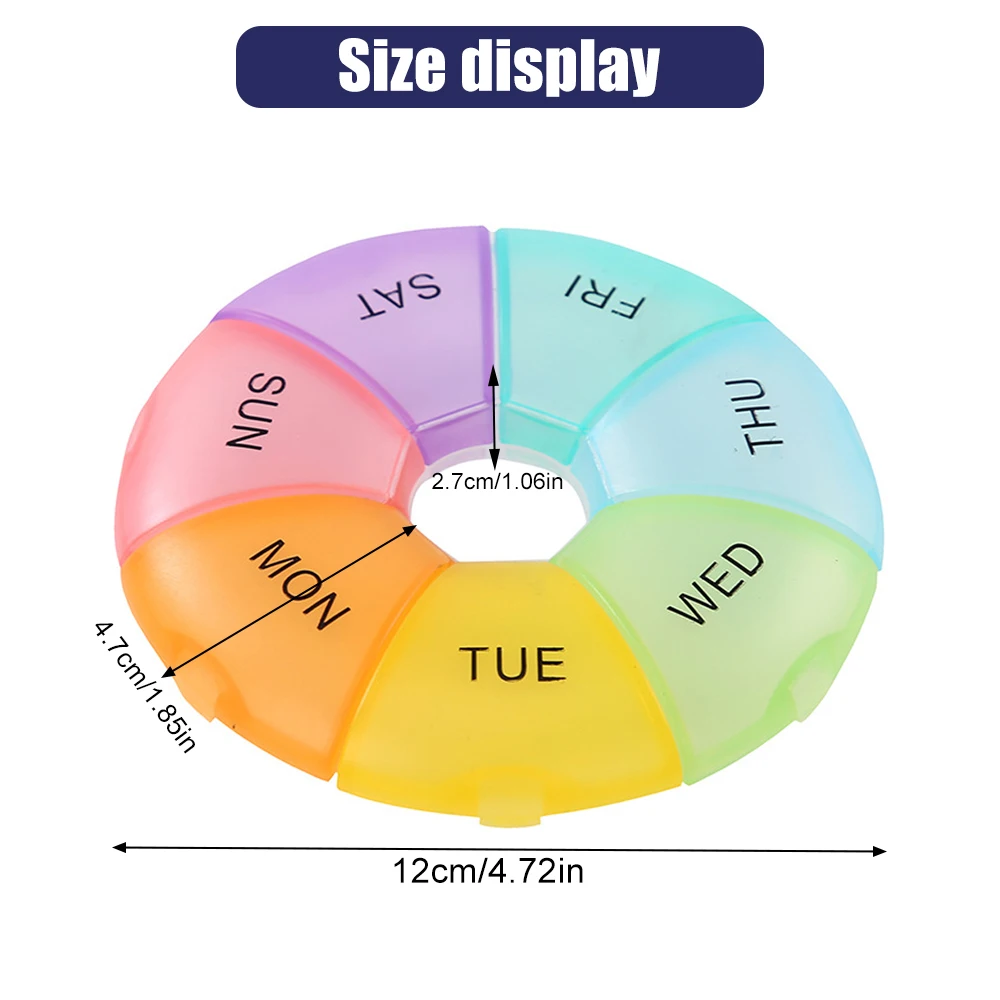 

7-Day Pill Organizer, Large Weekly Pill Box w/Lock, Holds Fish Oil & Vitamins, Travel Med Case, Leakproof (6 Colors)