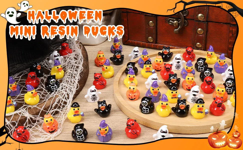 10/60 Stück Mini-Entenfiguren aus Kunstharz, Versteckspiel-Set, Miniatur-Dekoration für Halloween-Partygeschenke, DIY-Feiertagsdekoration, Geschenke – Detail 2