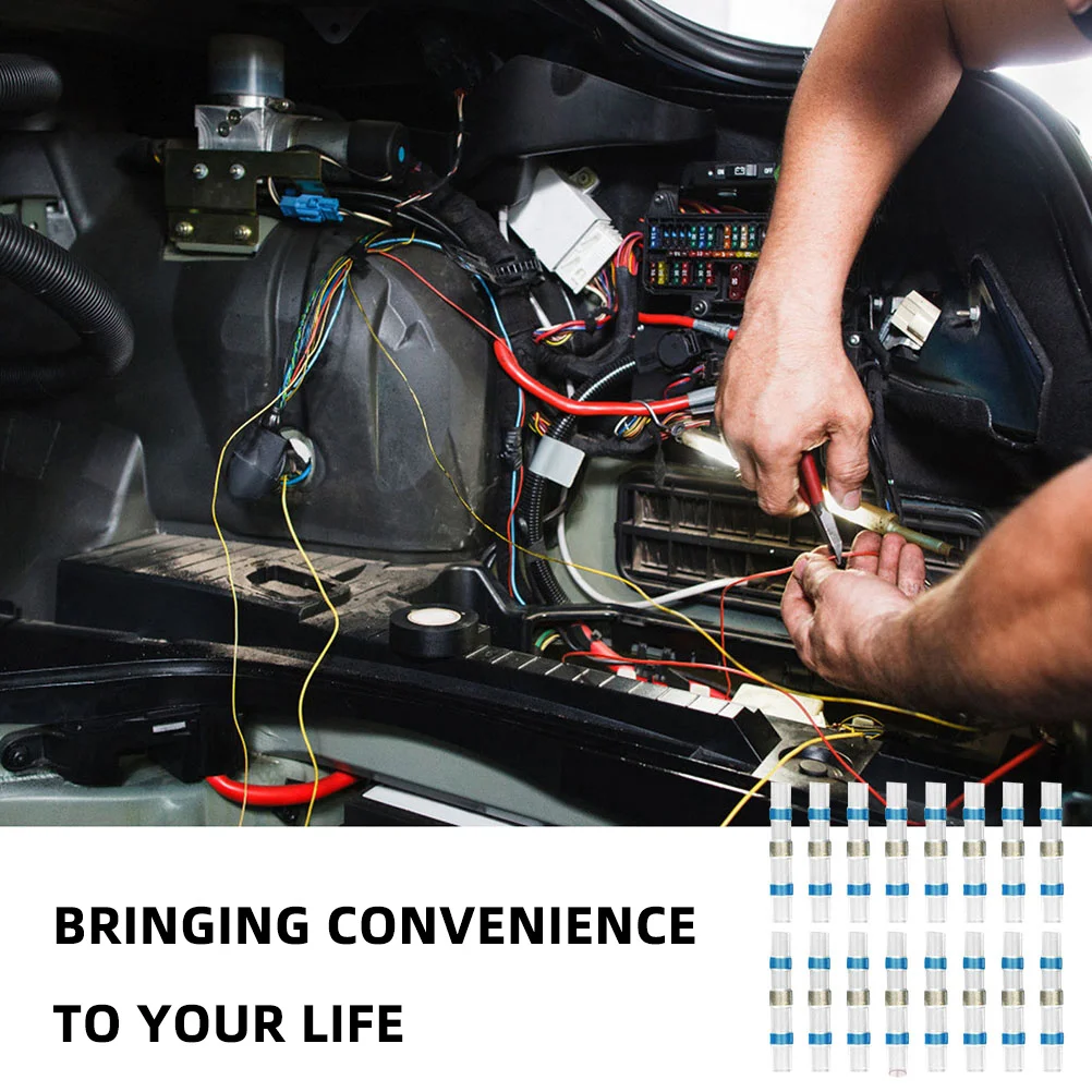 200Pcs Solder Sleeves Heat Shrink Wire Connectors Waterproof Butt Welding Seal Connectors for Marine Automotive