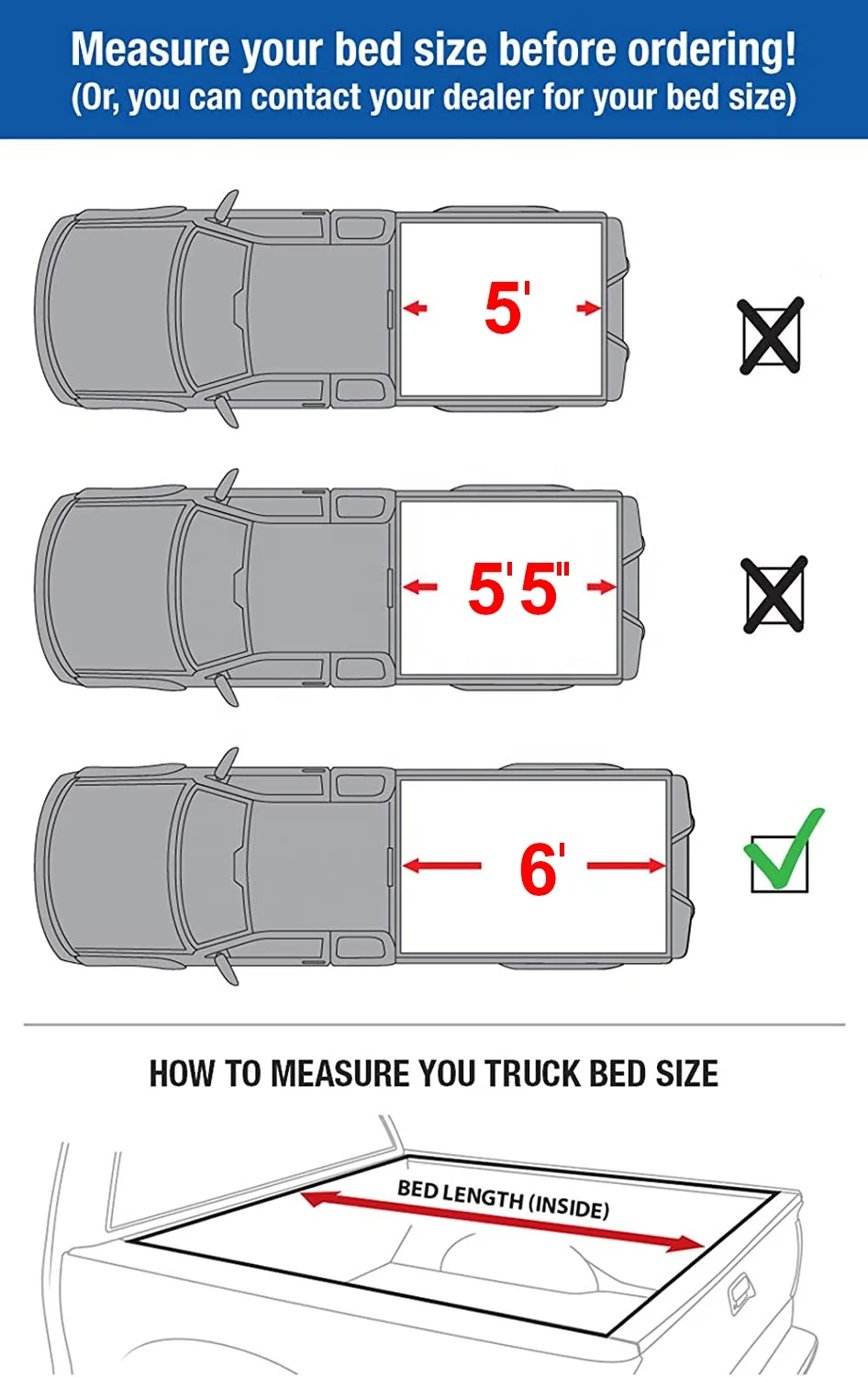 Factory wholesale soft-rolled truck bed cover multifunctional tail plate for Ford pickup truck 6-foot bed (71.999 inches)