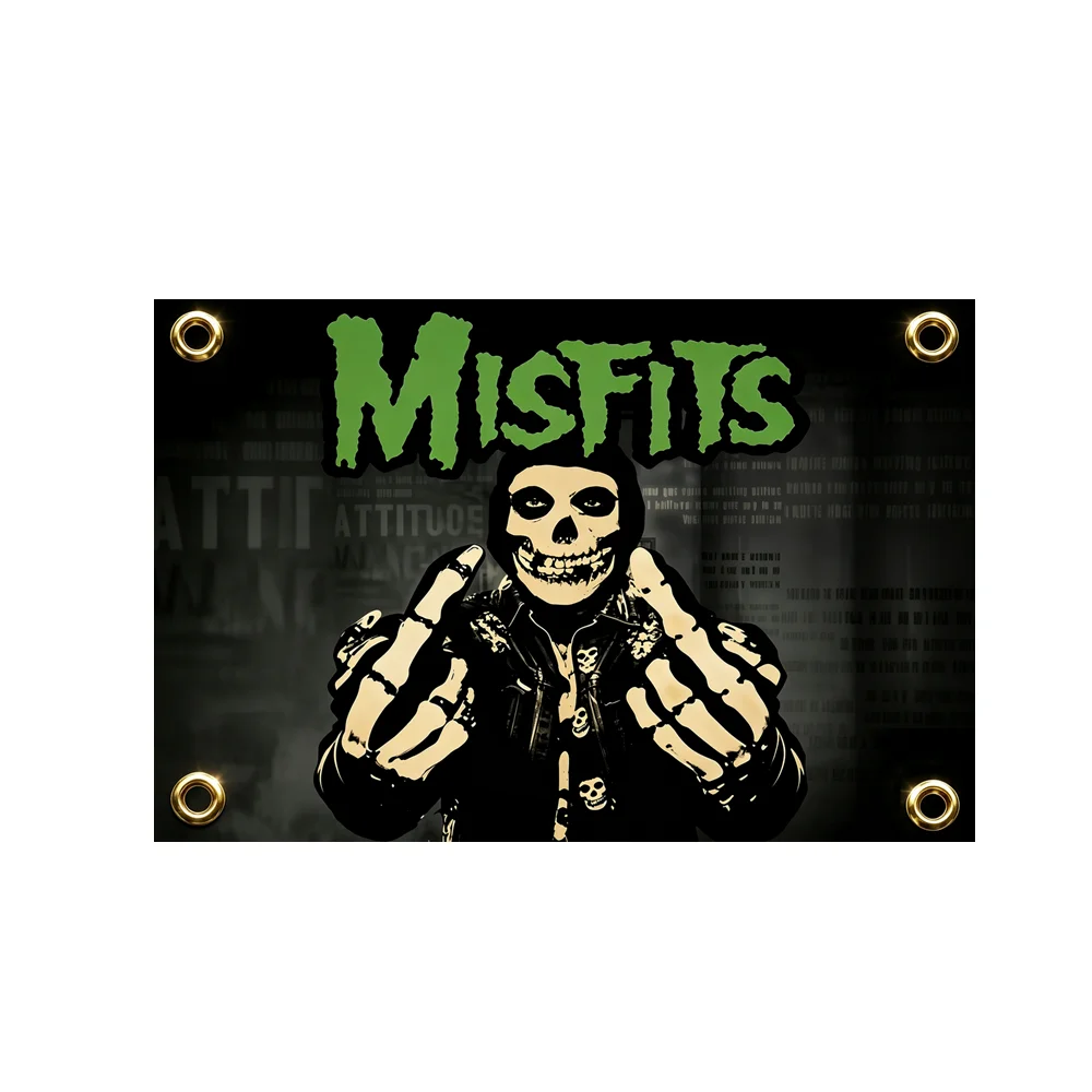 Misfits Tapestry Flag Skull Rock Band Flag 2x3ft 3x5ft Polyester Printed Banner For Man Cave Garage Indoor Outdoor Wall Decor