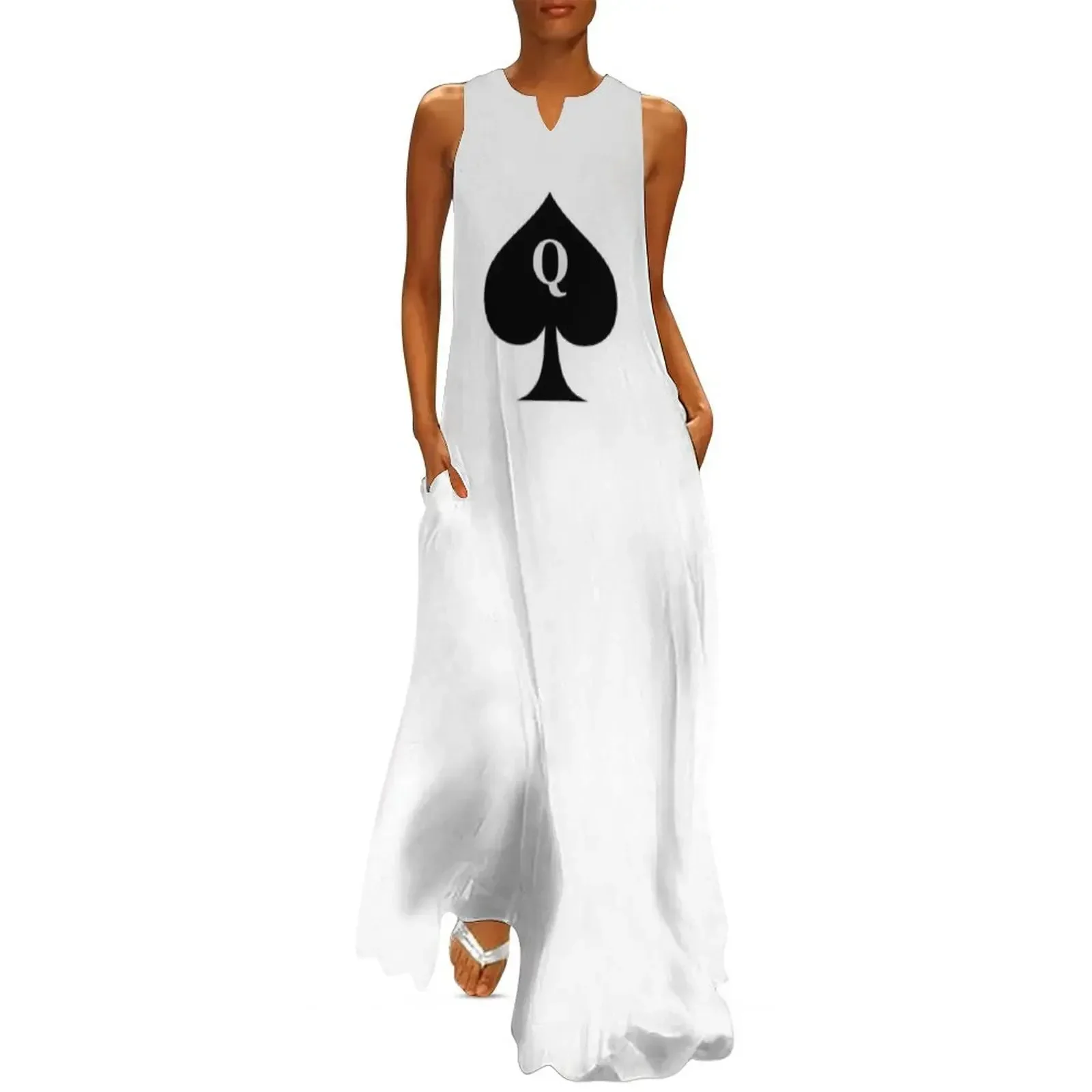 

Queen of Spades Hotwife Gifts - Q Inside Black Spade Gift Ideas for BBC Swinging Hot Wife & Big Swinger Long Dress