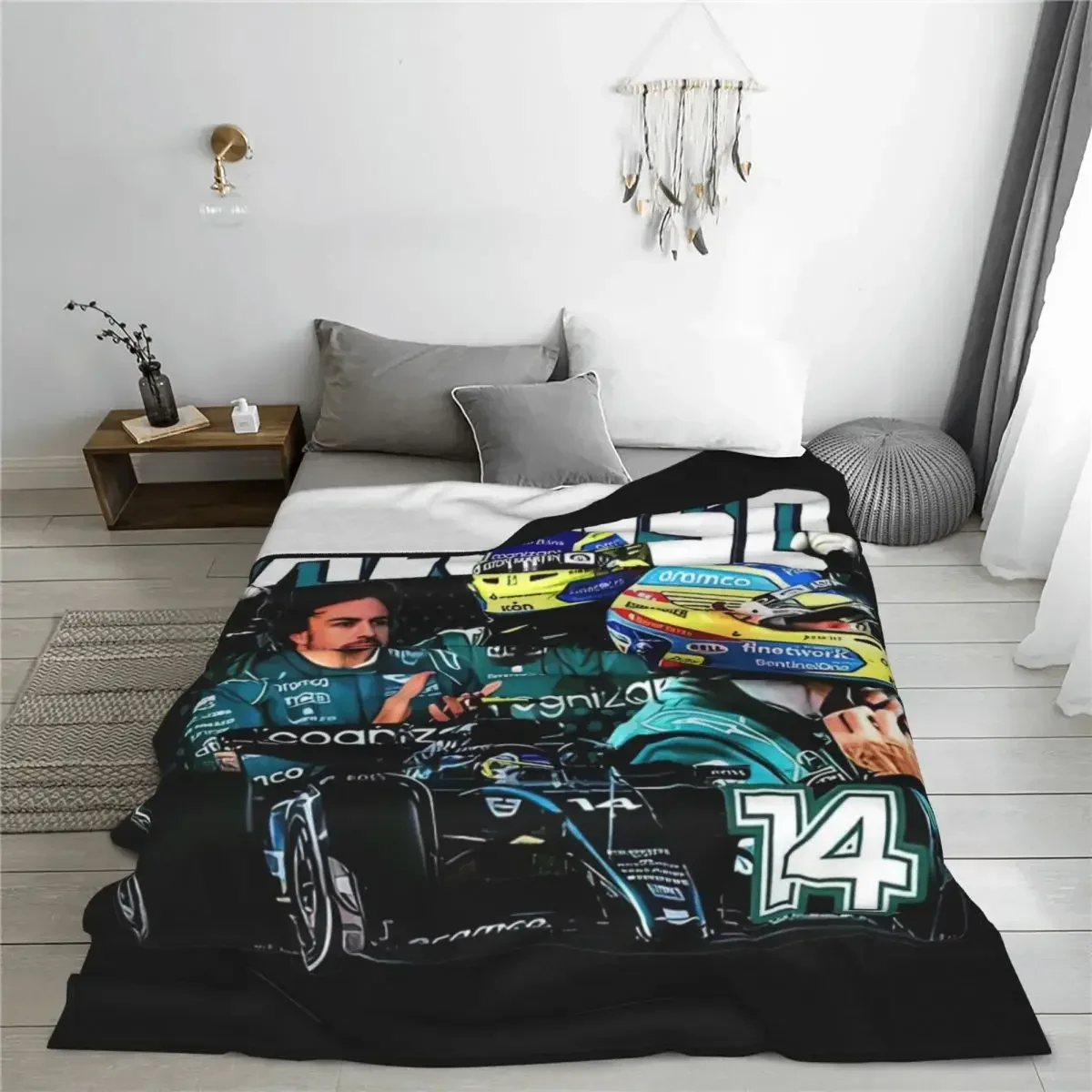 Fernando Alonso Blanket Flannel Print Multifunction Super Soft Throw Blankets for Bedding Travel Bedspread