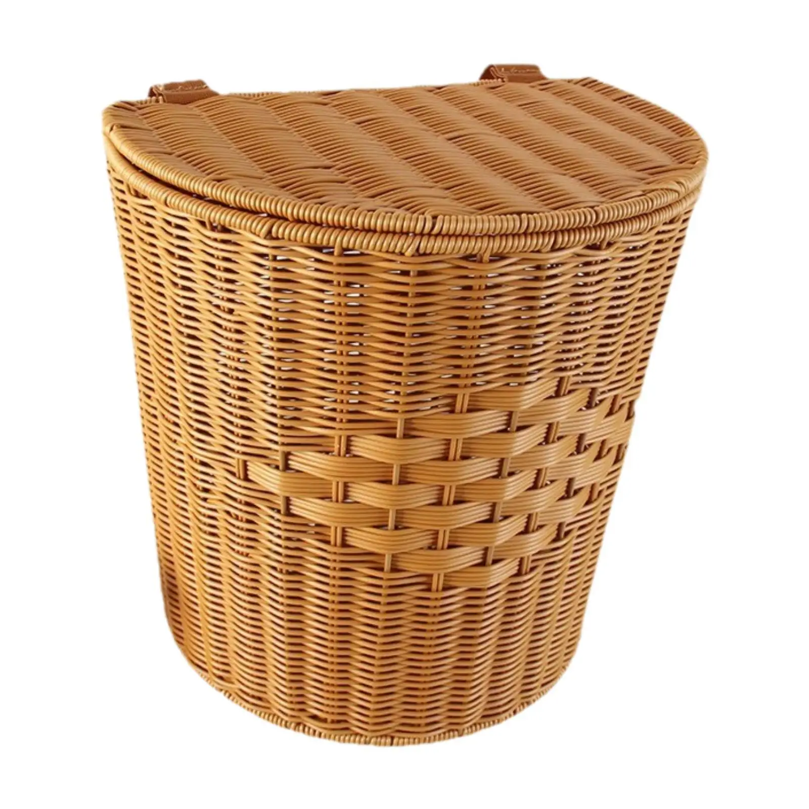 

Рюкзак-корзина из полипропилена в деревенском стиле с крышкой и лямками, аксессуары ручной работы