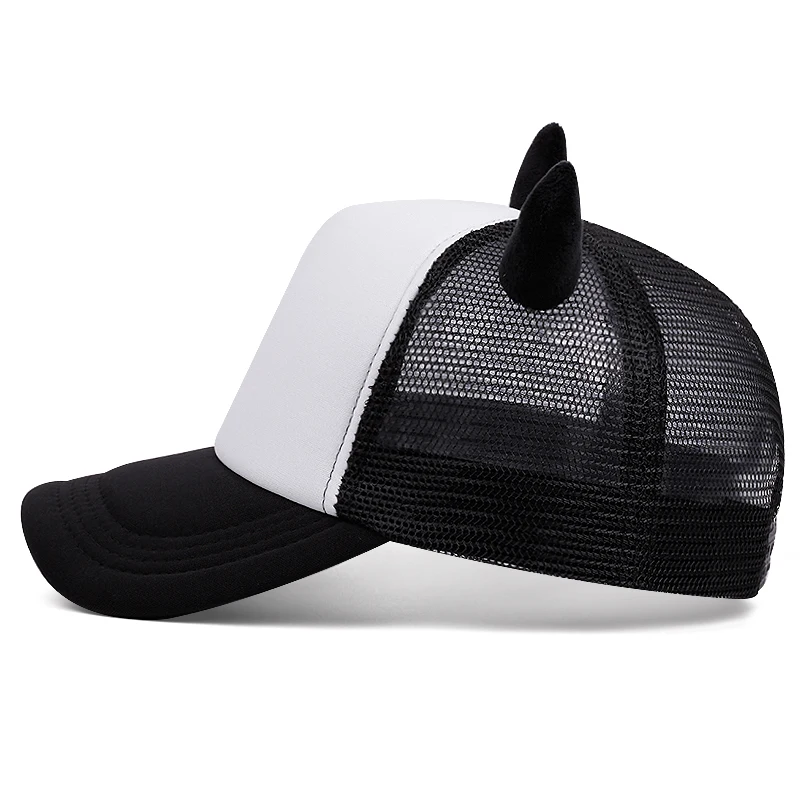 2024 New Fashion High Quality Trucker Cap for Men Summer Ox Horn Net Hat for Women Casual Outdoor Sport Baseball Cap