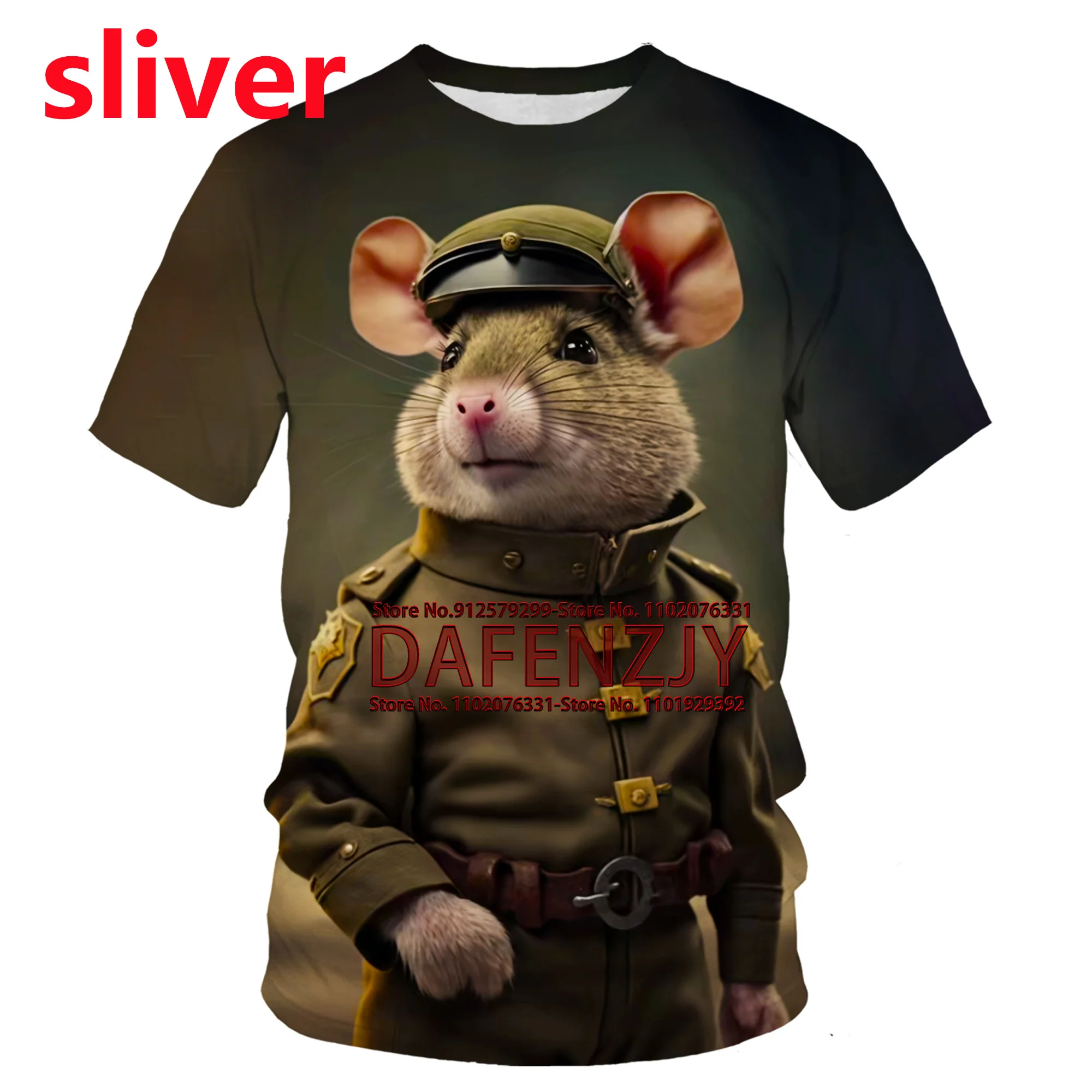 Men's Boar/Mouse T Shirt 3D Print Shirt Funny Animal Graphic Tees