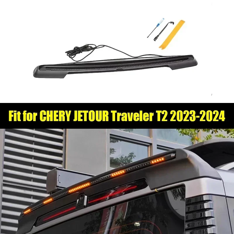 

New! Car Streamer Rear Wing Suitable for CHERY Jetour Traveller T2 2023 2024 Roof with Lights Roof Wing Car Exterior Trim Access