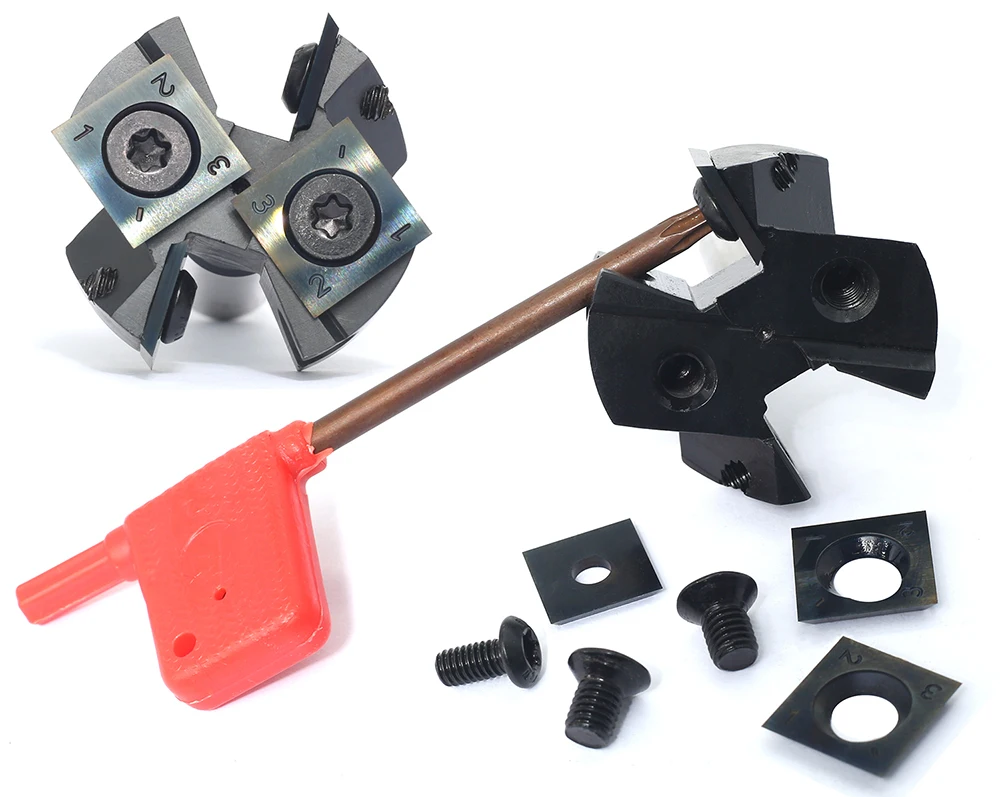 CNC Spoilboard Surfacing Router Bits, 4 Wings Rotation Carbide Insert Slab Flattening&Rabbeting Flycutter Planing Bit 2"Diameter