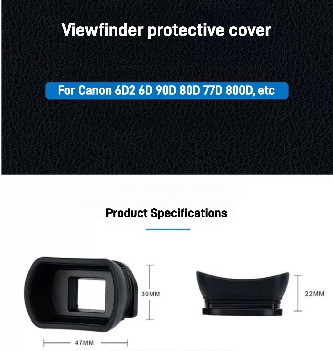 Extended Eyecup Viewfinder Eyepiece Cover for Canon 5D 5D Mark II 6D 6D Mark II 77D 90D 80D 800D 750D 760D 700D 3000D Camera view 3