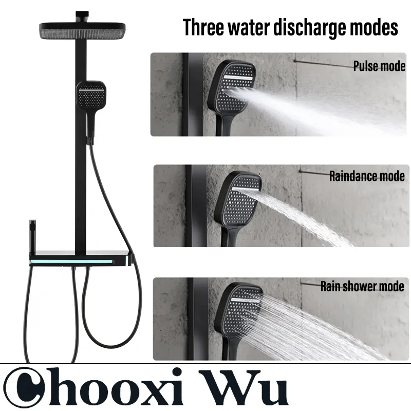 CHOOXIWU-create home decoration for you Digital display shower set Atmosphere light shower set, bathroom shower set