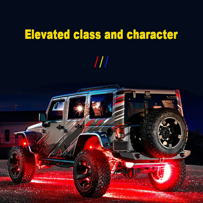 BLALION 2/4Pcs RGB LED Car Atmosphere Light 24SMD Chassis Light Waterproof Wheel Light Stone Rock Light For Car SUV Pickup Moto