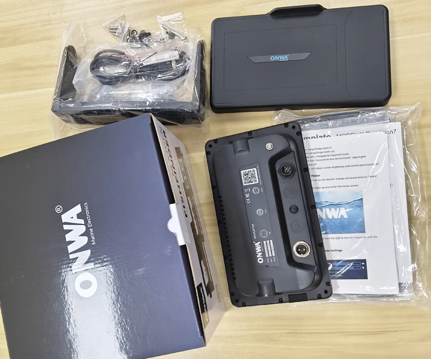 ONWA 5'' K-ProVision 5C GPS/CHIRP Fishfinder Boat Wet-condition Touch Control Enhanced GPS/CHIRP Fishfinder with Transducer