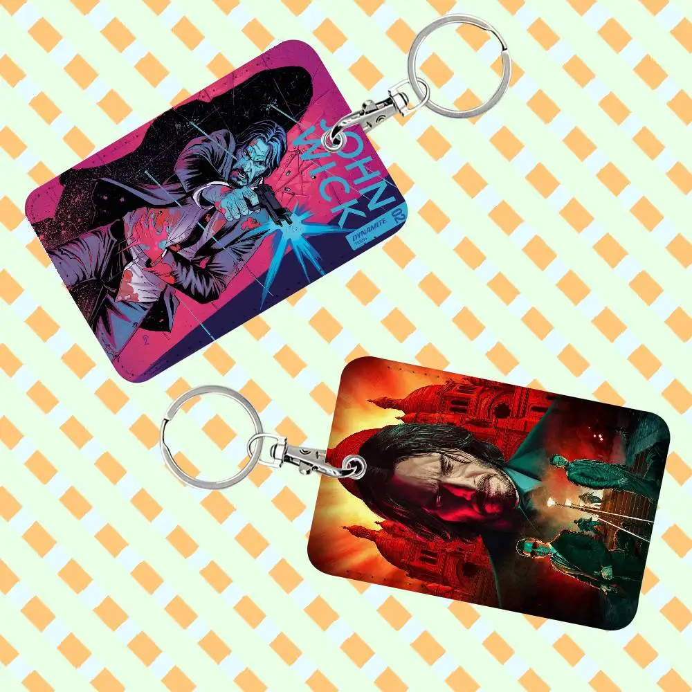Classic Movie John Wick Quote 1 Card Holder, Leather Card Storage Box, Key Chain, Access Tag Holder, ID Card Holder, Key Chain