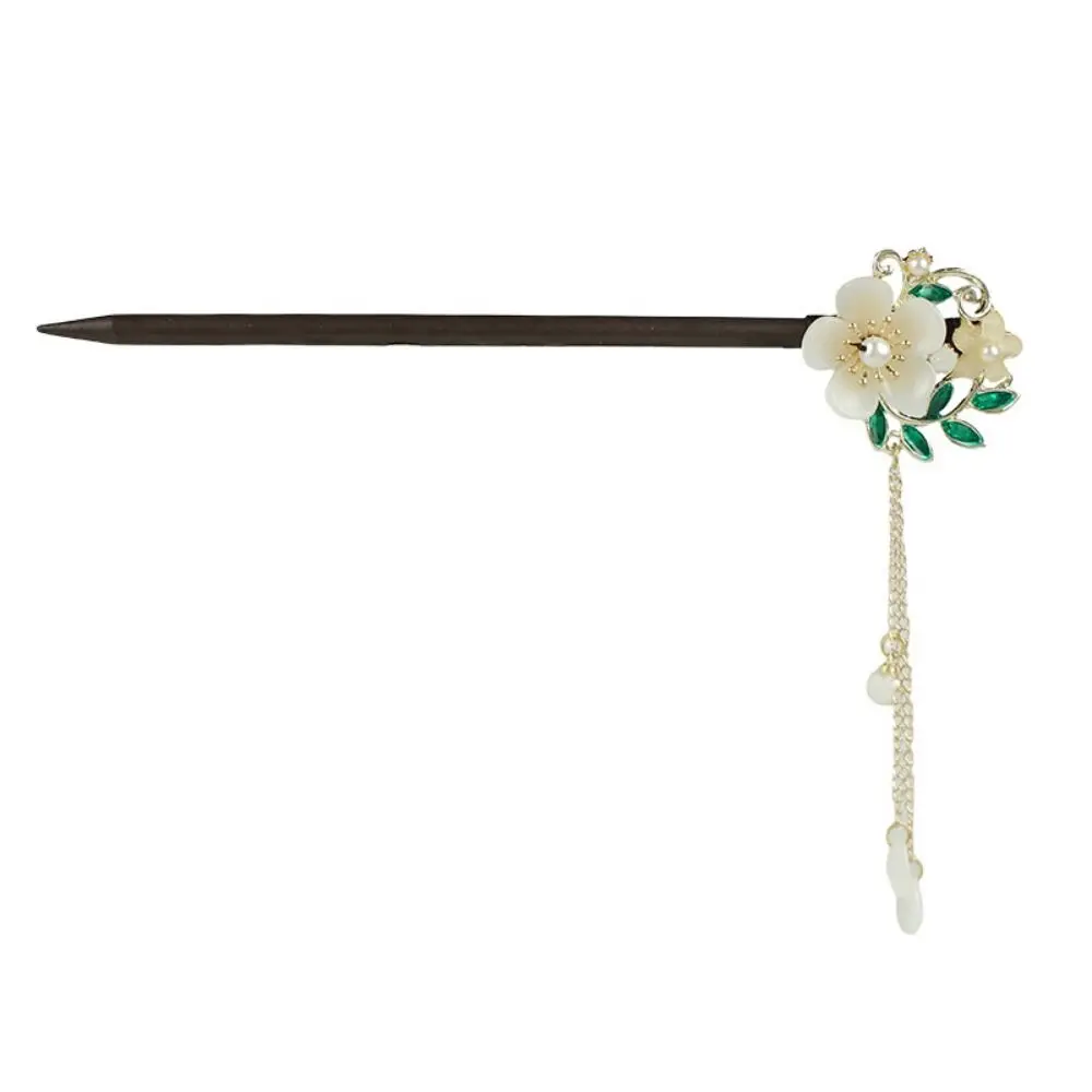 النمط الصيني زهرة الشعر العصي خمر اليدوية Hanfu كعكة الشعر شوك الشعر الخشبية شرابة الشعر الصينية لغطاء الرأس عموم