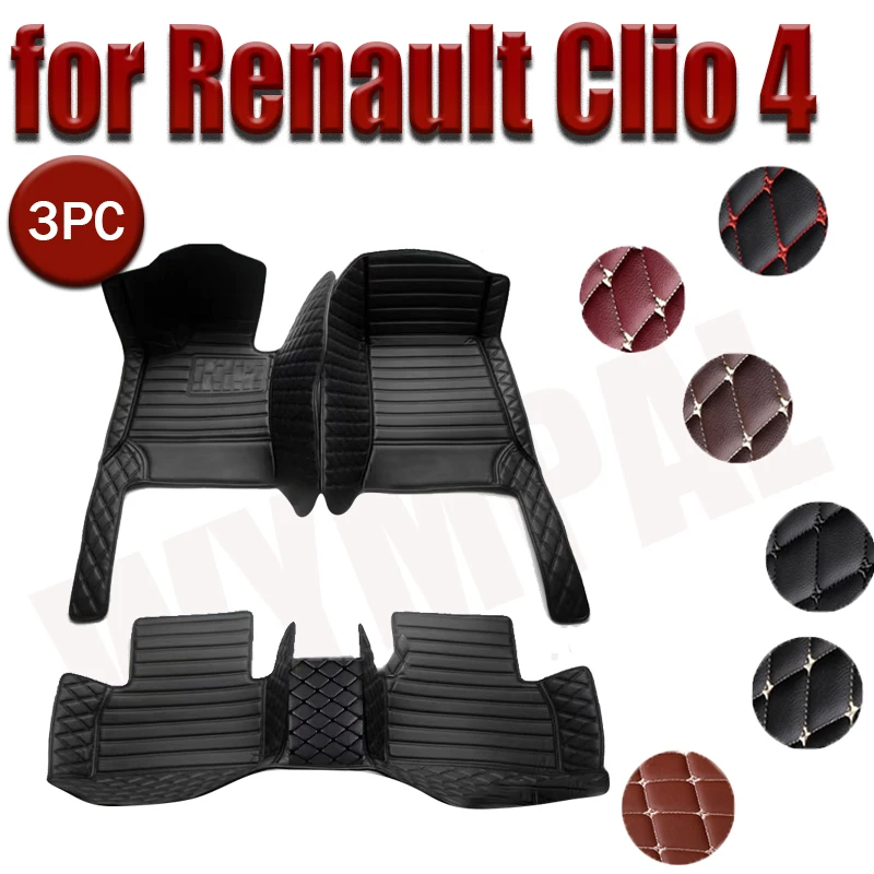 

Автомобильный роскошный кожаный напольный коврик на заказ для Renault Clio 4 2013 2014 2015 2016, автомобильный коврик, полный комплект, женские водонепроницаемые аксессуары