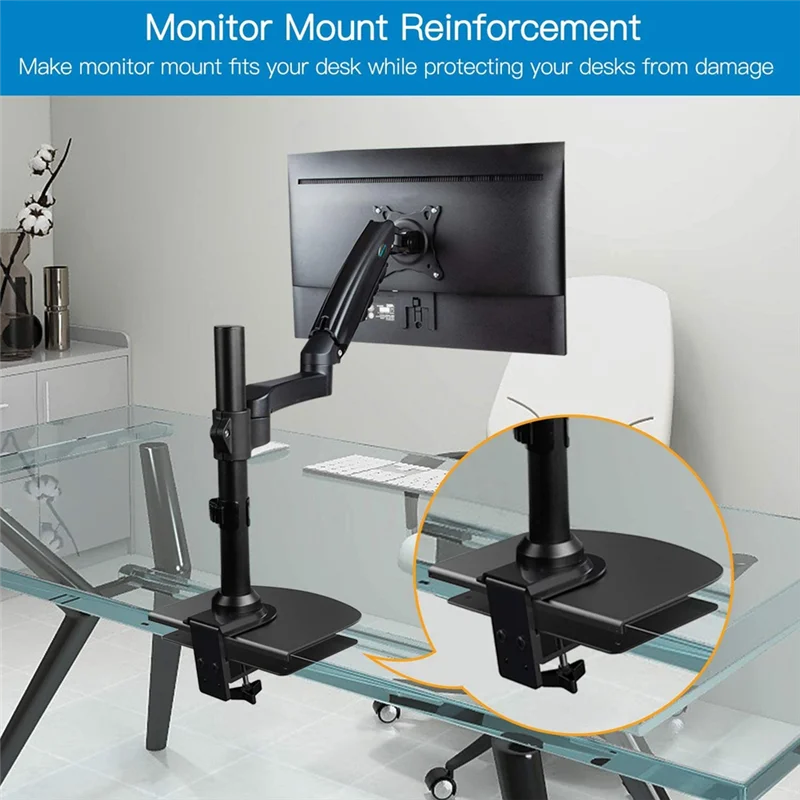 

A37T-Extra Large Monitor Mount Reinforcement Plate Desk Bracket Support For C Clamp Installation Table Mounting Bracket