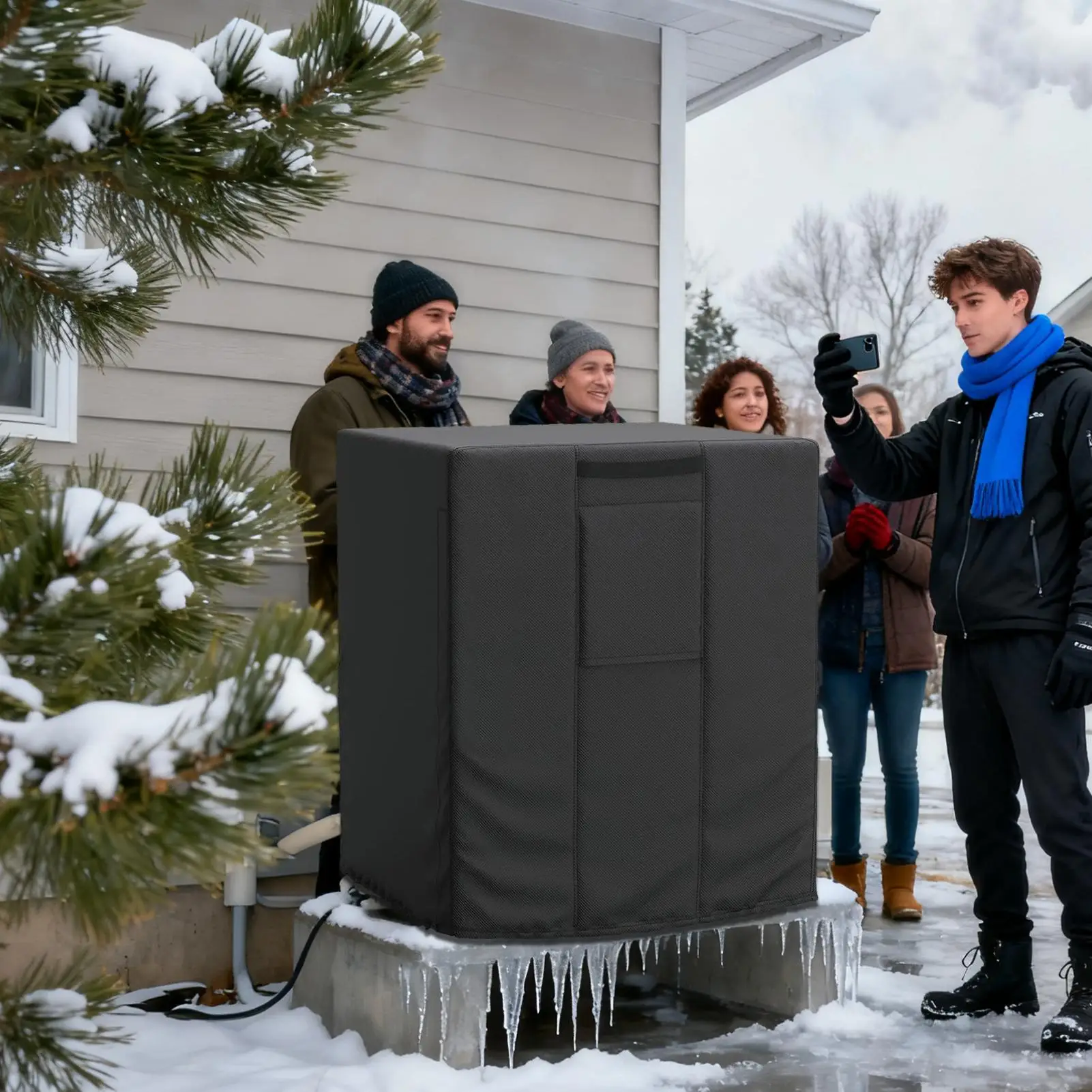 

Крышка блока переменного тока, эластичная многоразовая всепогодная защита, уличный защитник, крышка блока переменного тока для дома, общежития, гостиничной квартиры
