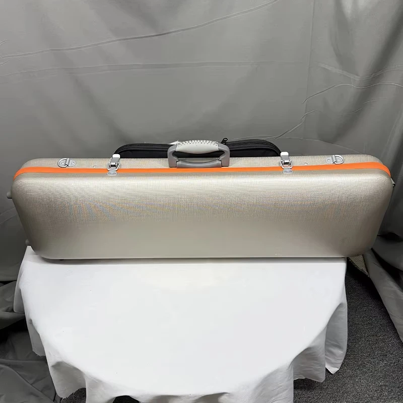 Estuche rígido para violín rectangular de fibra de vidrio más fuerte, tamaño 4/4 para violín profesional