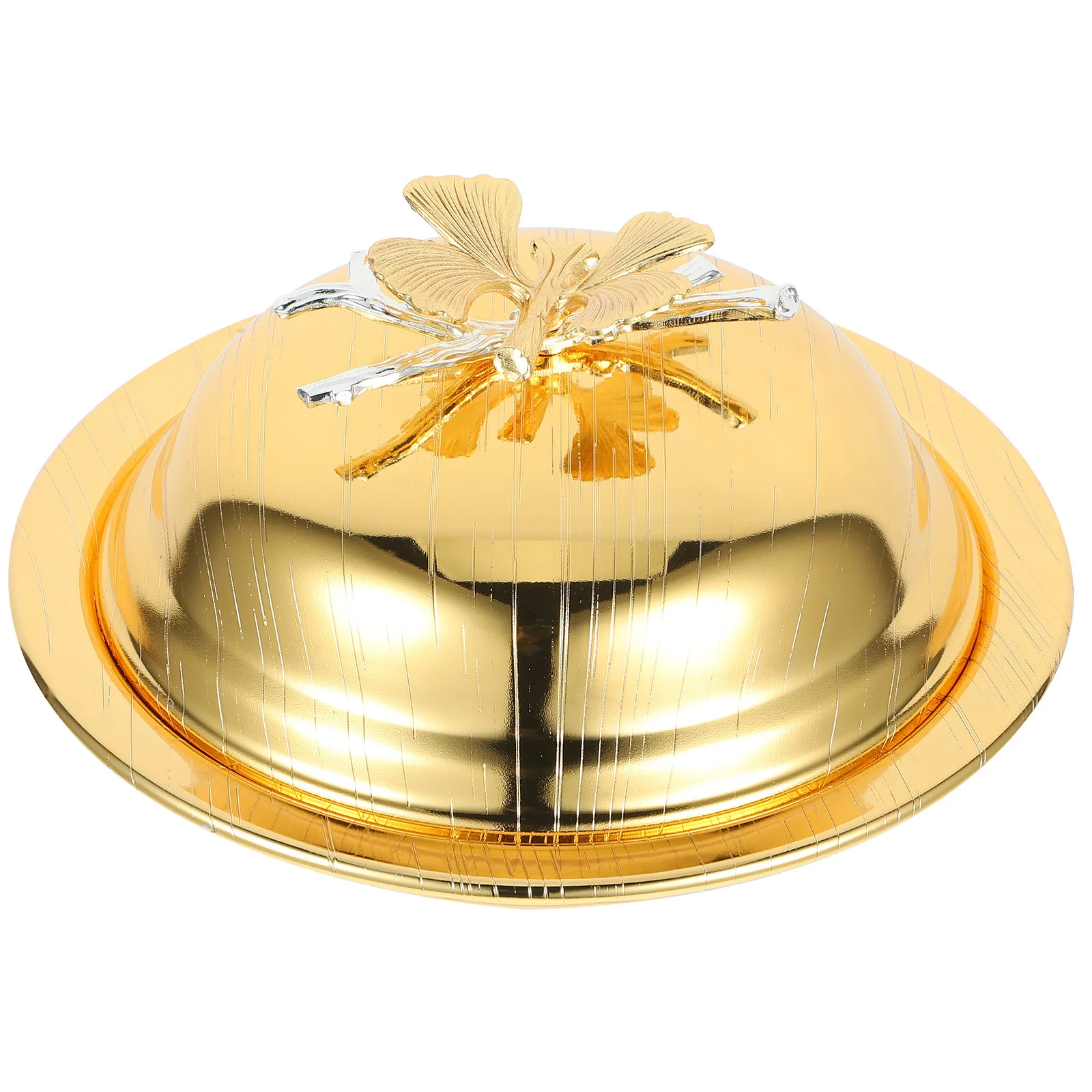 

16.60x16.60x8.70cm Iron Butter Dish Lid Cheese Dessert Snacks Serving Container European Style Kitchen Decor Butter Dish