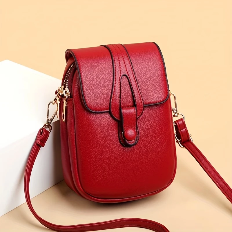 Damen Mini-Handytasche aus PU-Leder, kleine Umhängetasche, mehrfarbig, lässig, leicht, Handytasche für den täglichen Gebrauch und Reisen – Detail 6