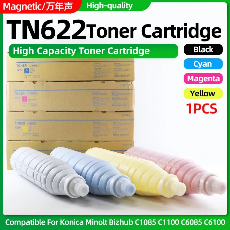 1PCS C1085 TN622 Toner Cartridge Compatible For Konica Minolta Bizhub Press C1085 C1100 C6085 C6100 Color Copier Toner TN-622K