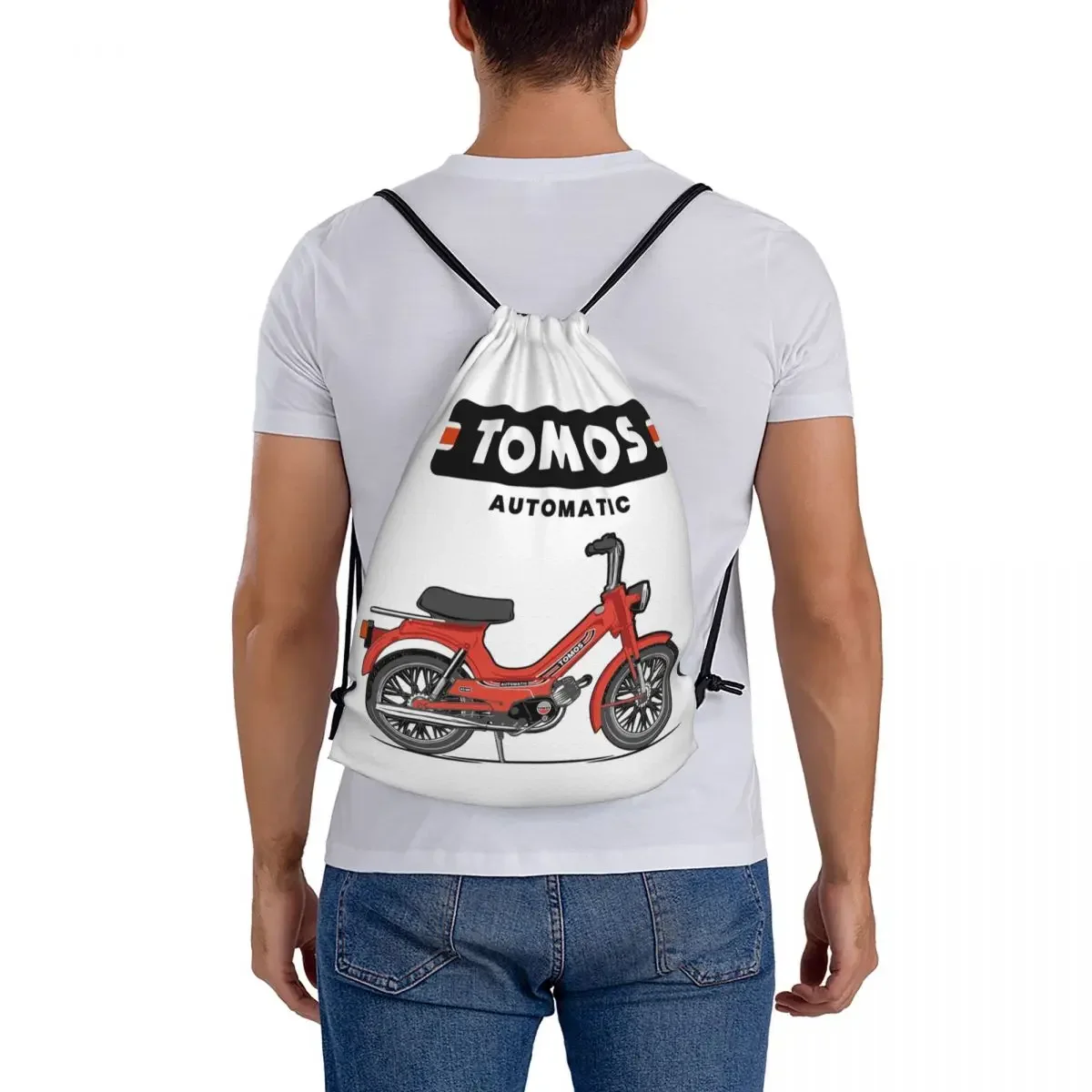 Tomos-mochilas Rojas automáticas, bolso con Cordón portátil, informal, con bolsillo, para zapatos, para la escuela y viajes