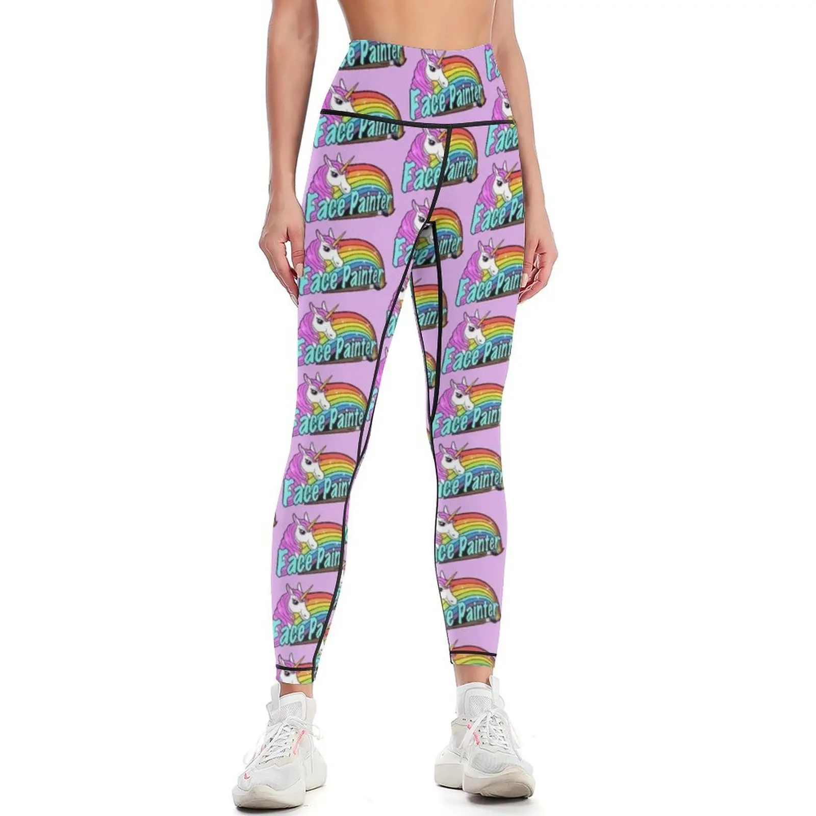 

Face painter unicorn and rainbow facepainter Leggings sport set Women sports Sportswear woman gym Womens Leggings