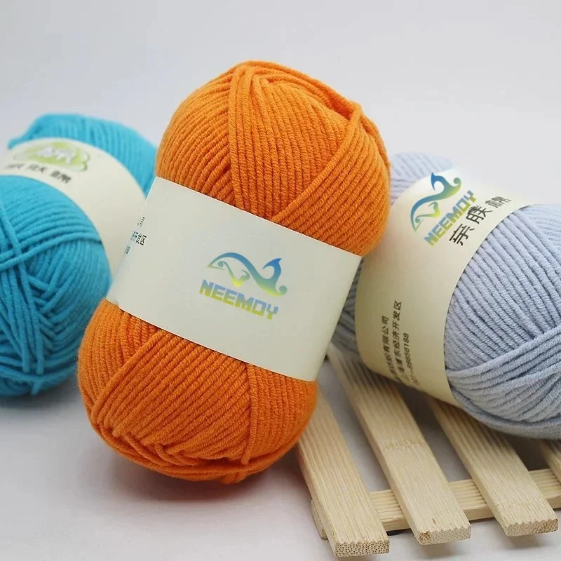 

Soft baby milk cotton skin friendly cotton combed cotton wool scarf thread hook needle thread manual knitting thread wholesale