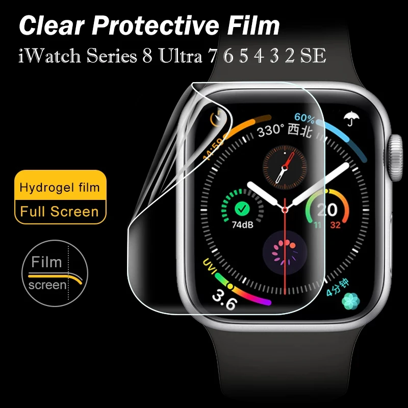 

Soft Hydrogel film For Apple Watch ultra 49mm 45mm 41mm 44mm 40mm 38mm HD Screen Protector accessories iWatch serie 8 7 6 Se 5 4