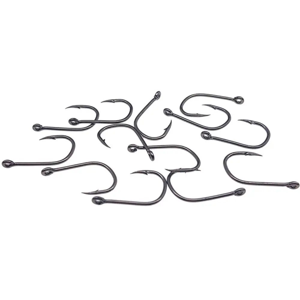 

100PCS #3-#12 Fishhook Barbed Hooks Silver Black Gold High Carbon Steel Freshwater Fishing Hooks Corrosion Preventive Sharp