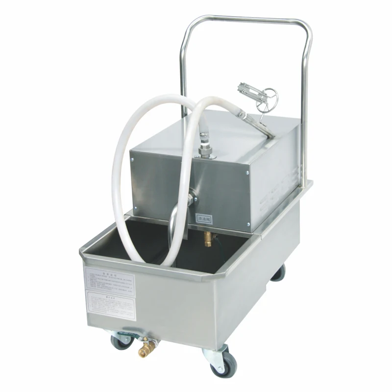 

Stainless Steel Restaurant Shortening Deep Fryer Kitchen Oil Filter Machine Oil Filter Cart