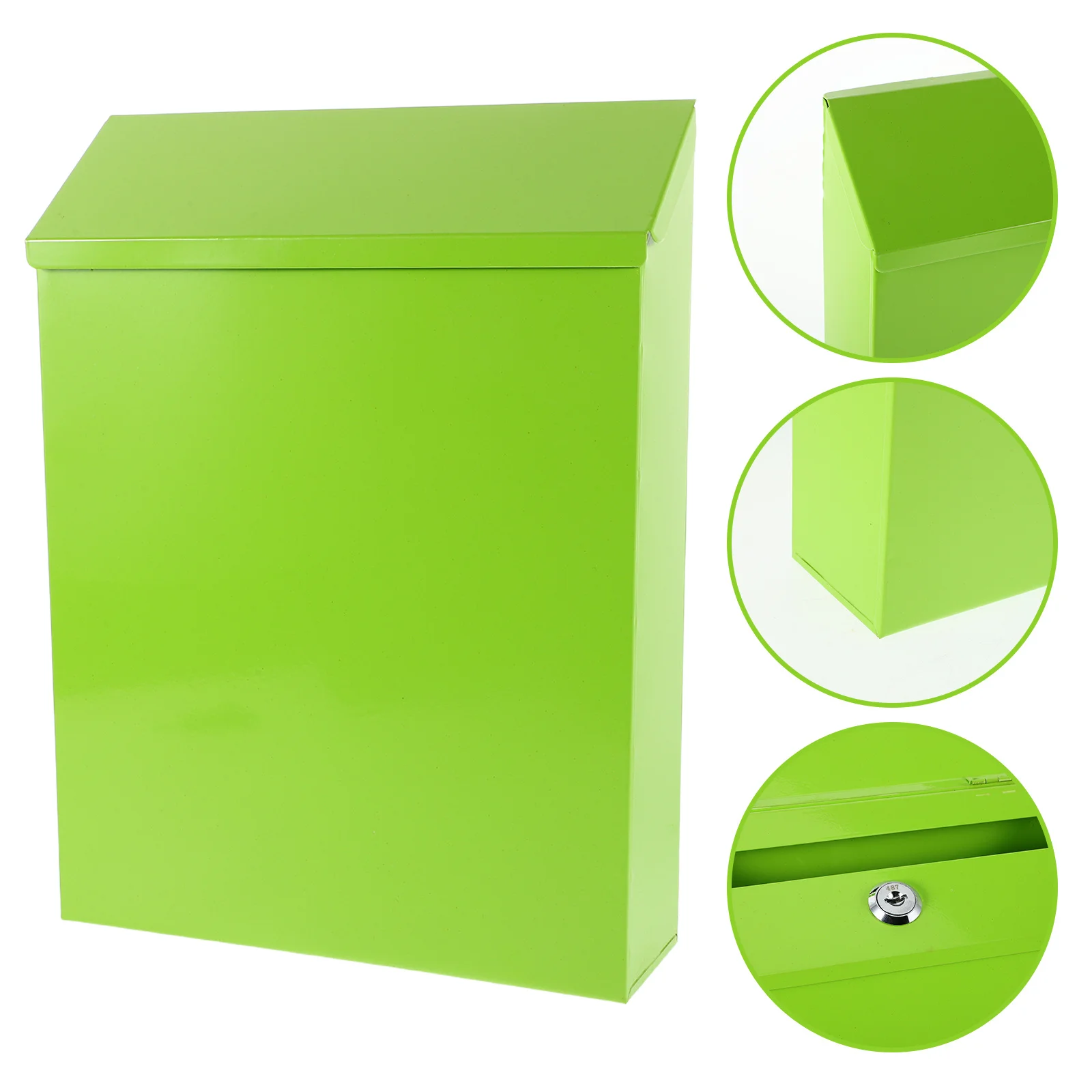 

Rustic Iron Wall Mount Suggestion Box Lock Vintage Decorative Mailbox Office Classroom Storage for Letters Comments