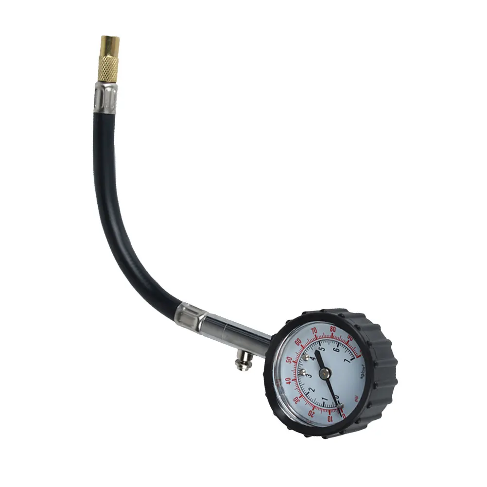 Tire Pressure Gauge 100Psi Mechanical Air Pressure Meter 360 Rotating Chuck Universal Fit For Car Motorcycle Bicycle Durable