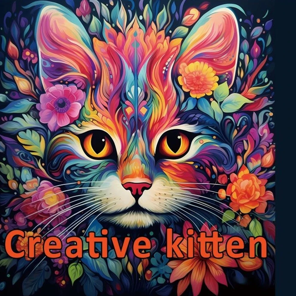 22 Pages Creative Kitten Coloring Books Gift For Birthday Party Relieve Stress Kill Time Graffiti Painting Drawing Art Book