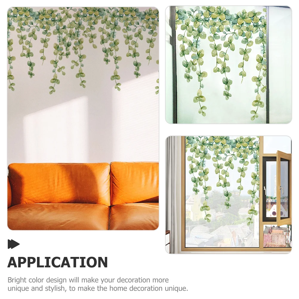 

1 Set Of Green Plant Wall Sticker Pvc Leaf Wall Decals Self-Adhesive Removable Decorative Stickers For Living Room Bedroom Home