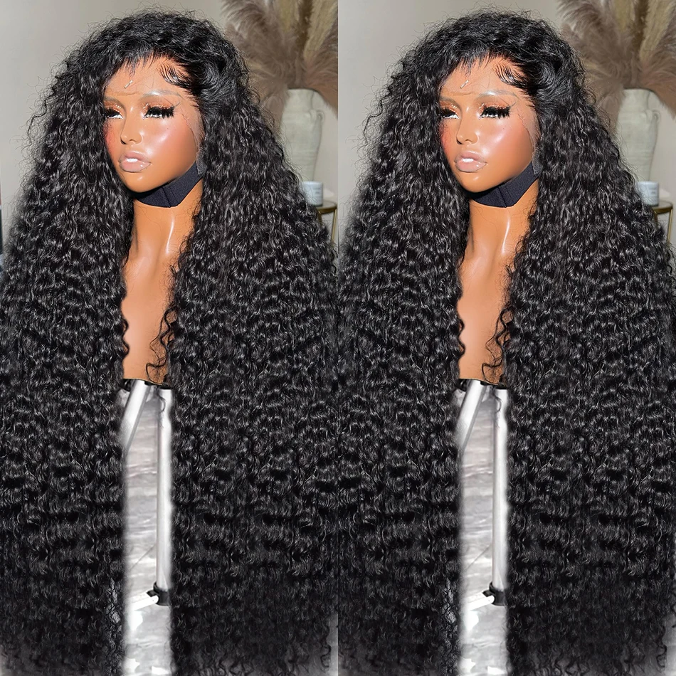 Brazilian 30 40 Inches Deep Wave Human Hair Wig Lace Frontal Hair Wig 5x5 Glueless Curly Lace Front Human Hair Wigs