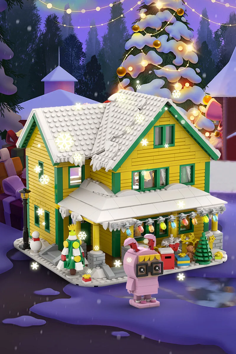 MOC Eine Weihnachtsgeschichte (1983) Bausteine Modell Film Eine Weihnachtsgeschichte Haus Architektur Ziegel Montage Spielzeug Kinder DIY Geschenk