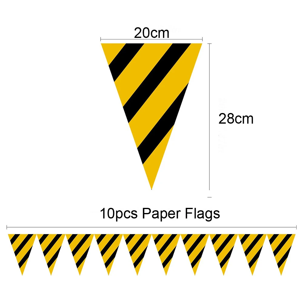 Construction Birthday Decorations Disposable Tableware Happy Birthday Banner Construction Birthday Party Supplies for Kids Boys