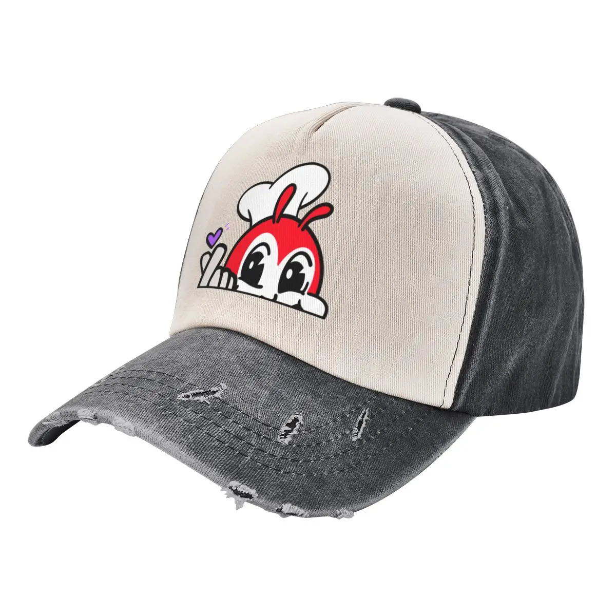 JOLLIBEE PEEKING FINGER HEART FILIPINO STICKER BLACK Baseball Cap Beach Outing Golf Wear Thermal Visor Women's 2024 Men's