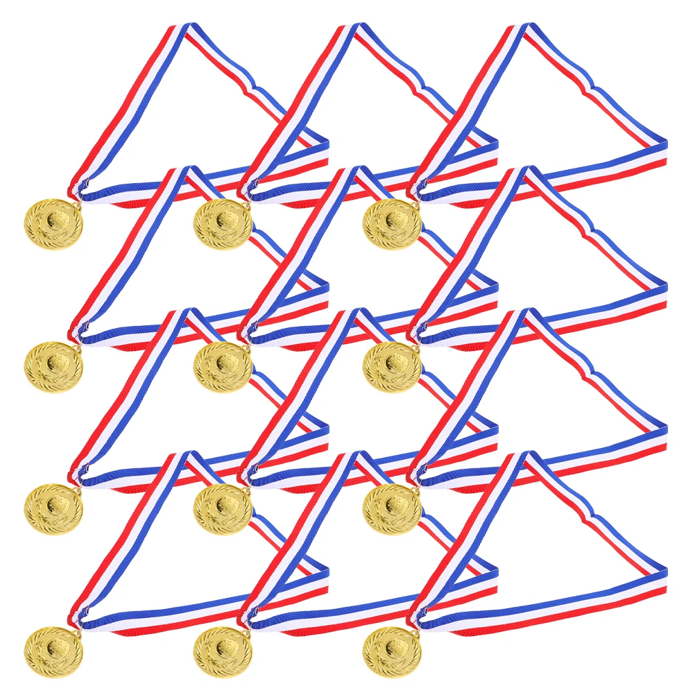 

12pcs Sports Medals For Awards Gold Silver Bronze Soccer Trophy Kids Football Medal First Place Winner School Competition Team