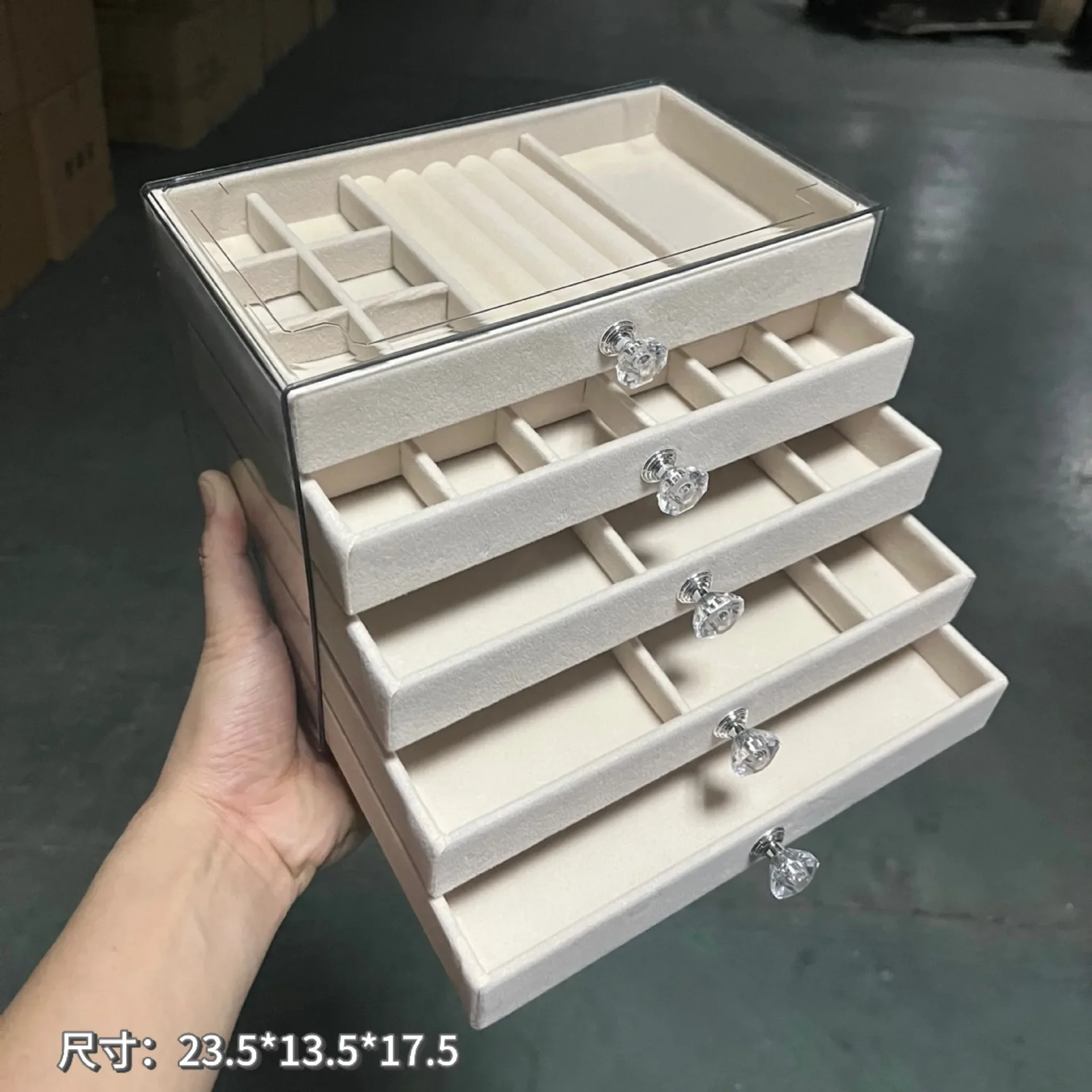 

Transparent Home Desktop 5-Tier Countertop Drawer Jewelry Box Storage Box Earring Storage Box, Jewelry Boxes
