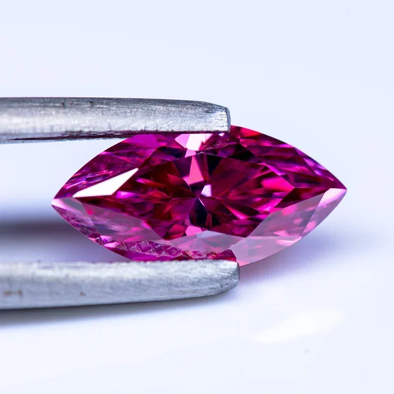 Moissanite Stone Marquise Cut Pink Color  VVS1 with GRA Certificate for Gemstone Charms Advanced Jewelry Making Materials