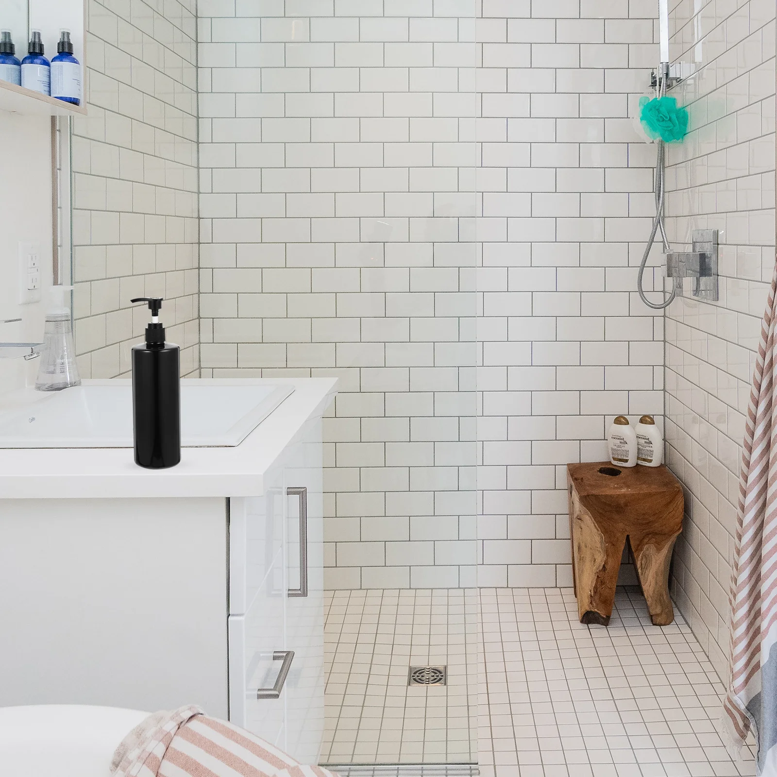 

3Pcs Shower Pump Dispenser Durable Design Leak Proof Pet Material Hand Soap Dispenser Bathroom Lotion Dispensers