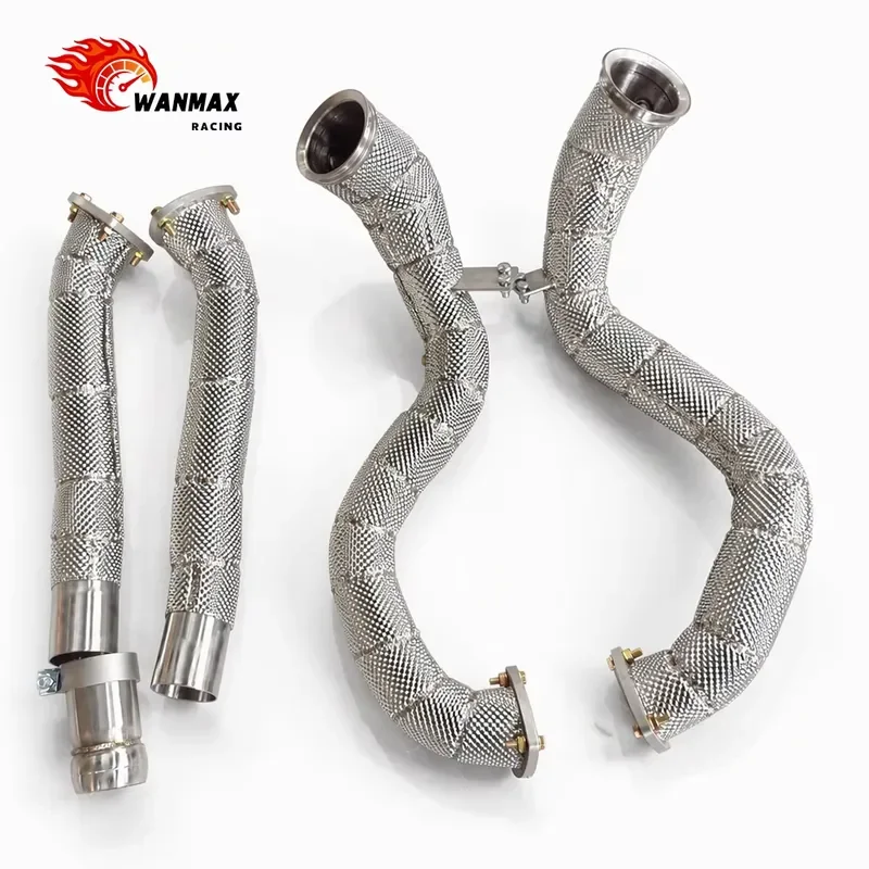 304 Stainless Steel Performance Front Exhaust Pipe Kit for Aston Martin Vantage 4.0L V8 Twin Turbo Heat Shielded