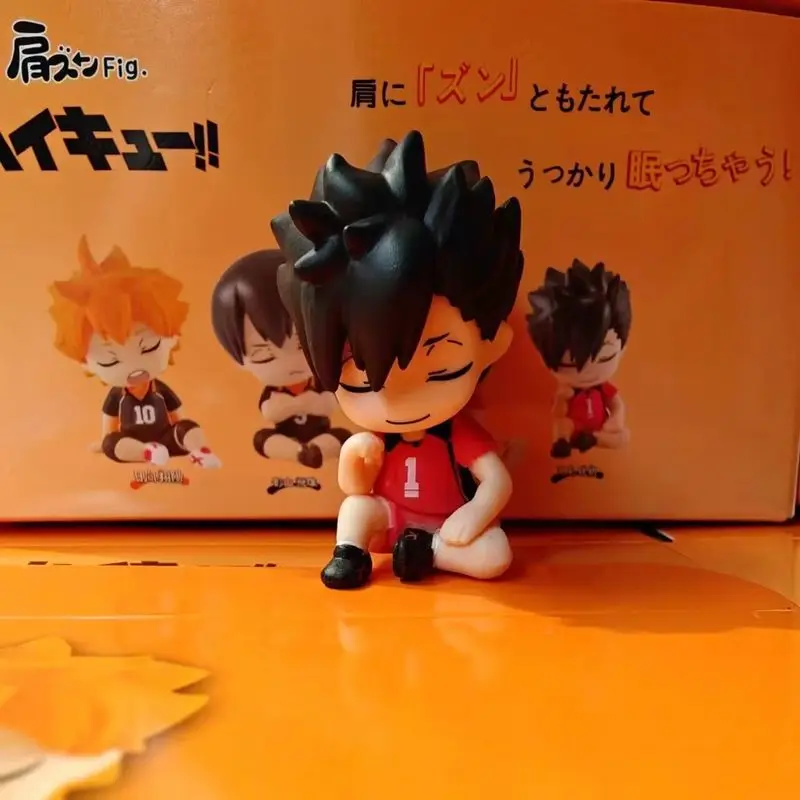 Bandai-Dormir Hinata Kageyama Tobio Anime Boneca, Ornamento Handmade Desktop, Quatro Figuras Toy, Presente Festival, 6cm, 4Pcs